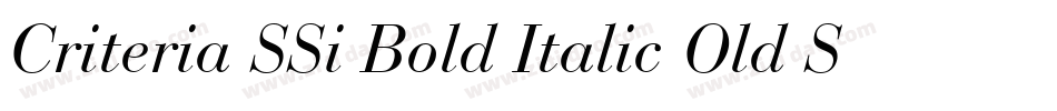 Criteria SSi Bold Italic Old Style Figures字体转换